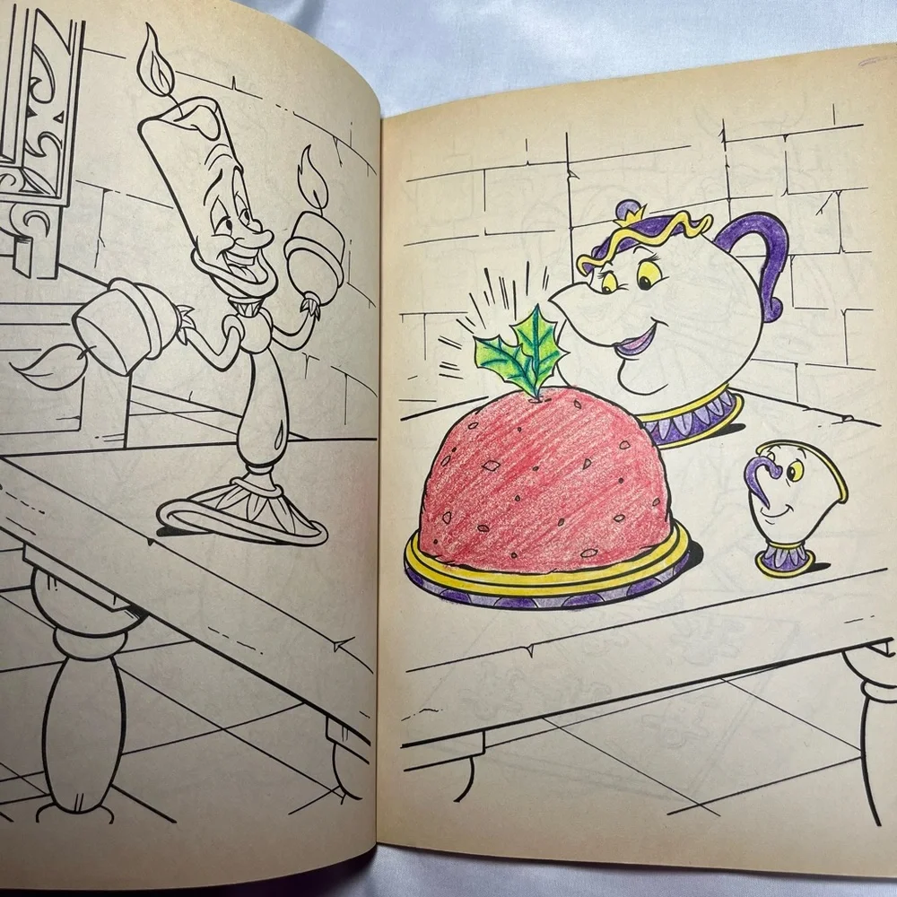 Vtg‎ 90s Disney Coloring Book Lion King Snow White Beauty & Beast Dumbo Rare